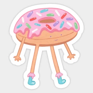 Happy donut out for a stroll Sticker